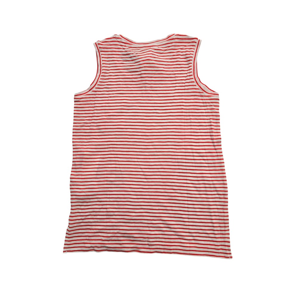 Madewell Womens Ripe Persimmon Striped Pocket Tank Top Red White XXS K7951 NWT - Picture 4 of 7